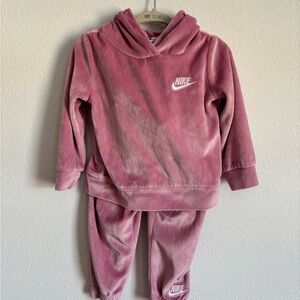 Nike Pink Velour Jogger Set